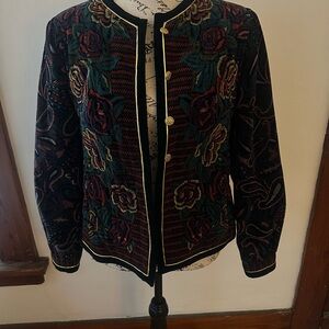 Floral Velvet Embroidered Women's Jacket